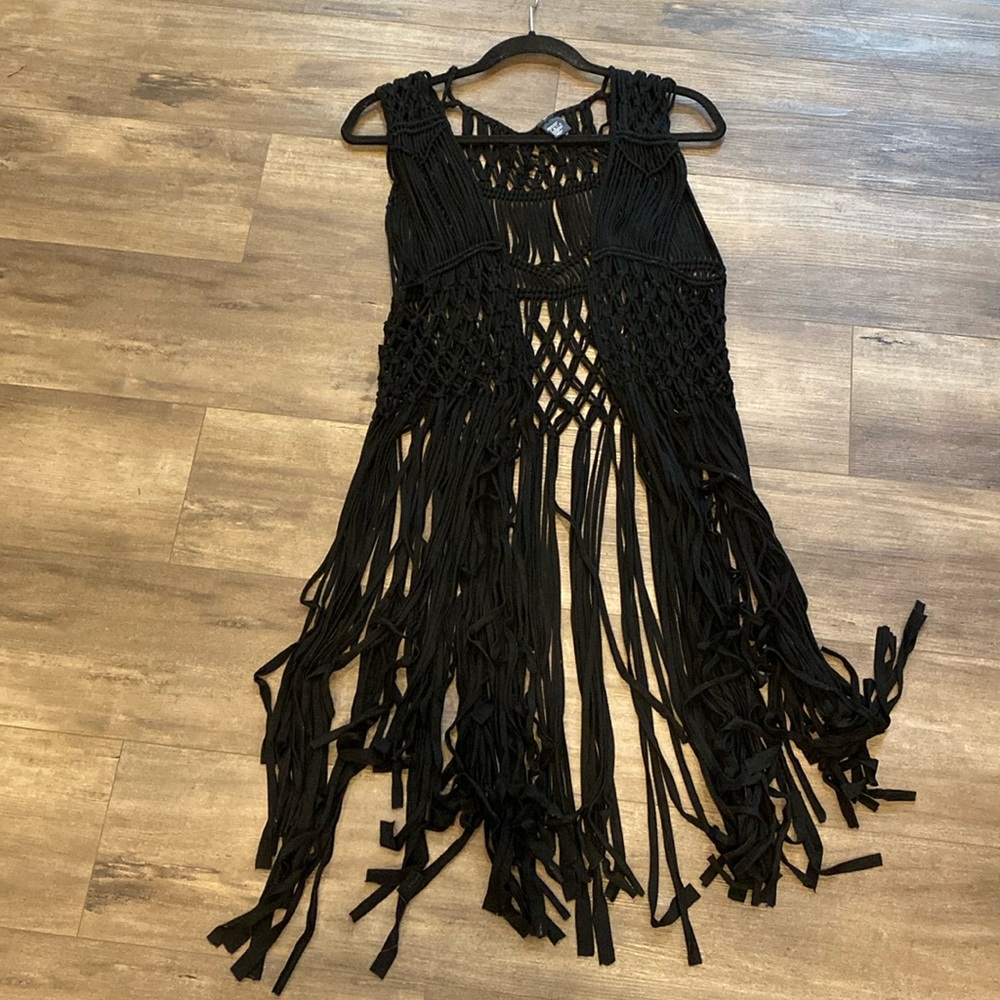 Knit Vintage Fringe Vest.